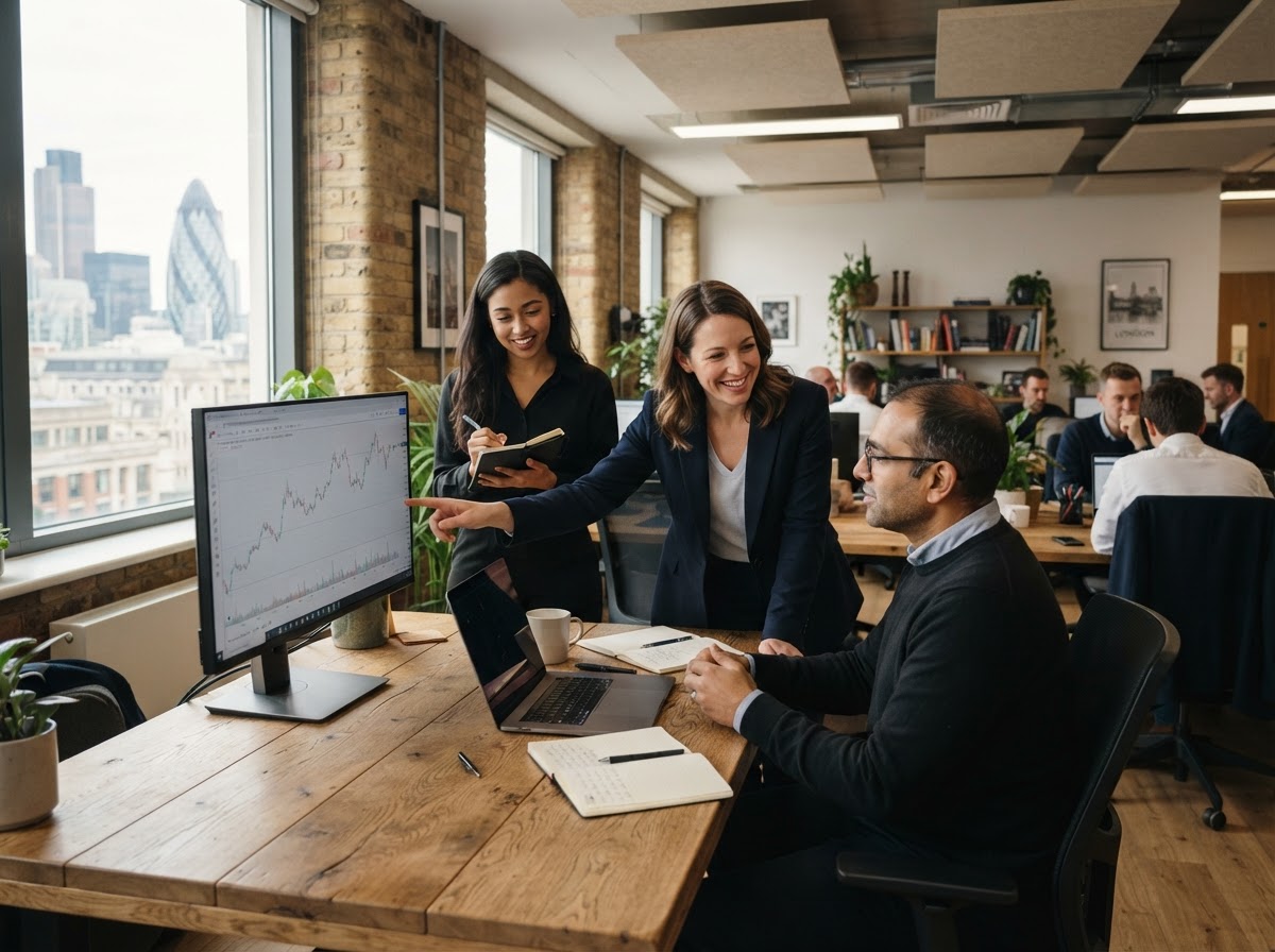 Mintforge Markets data analysis interface used to support freelancer investment timing decisions